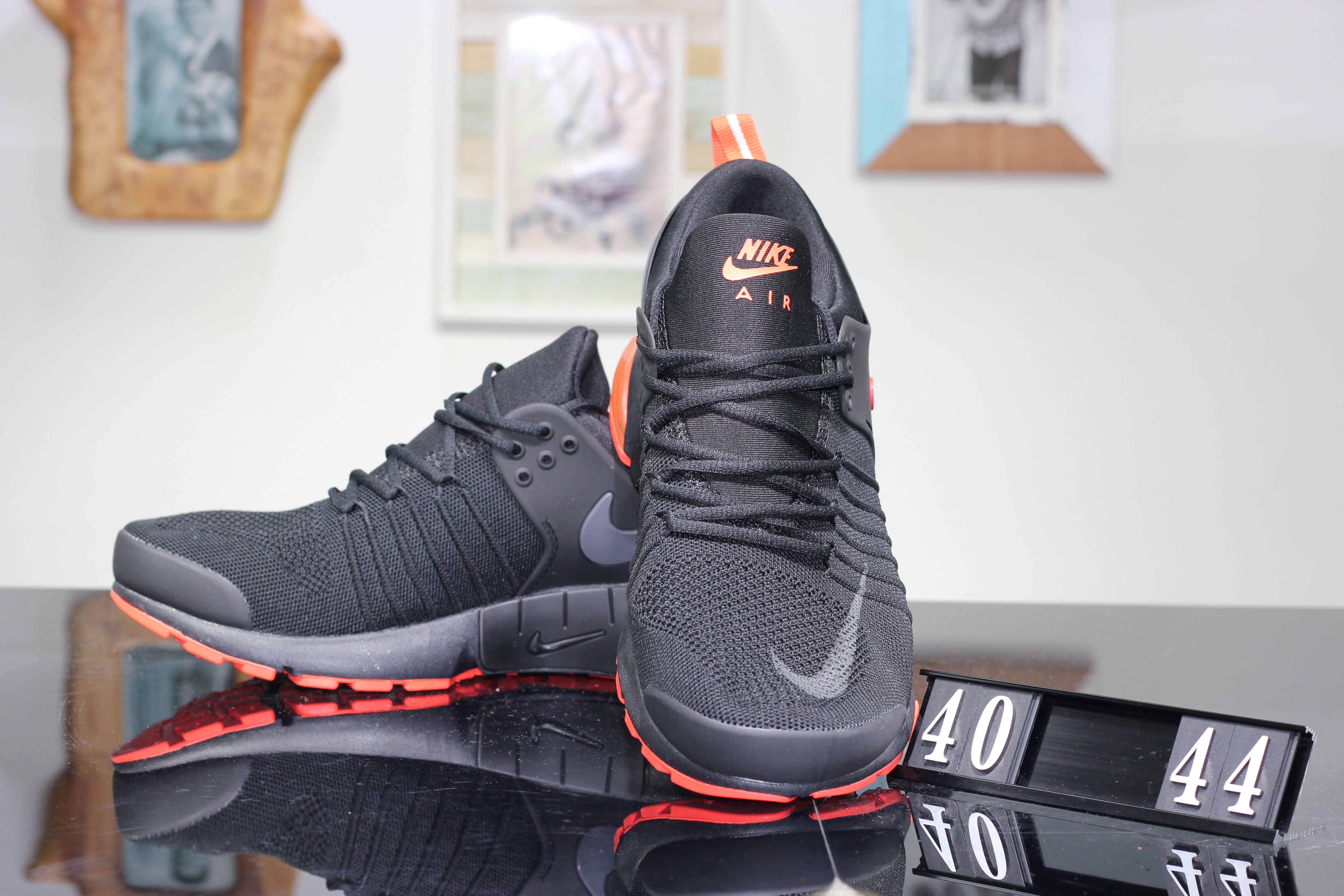 Nike Air Presto V Black Reddish Orange Shoes